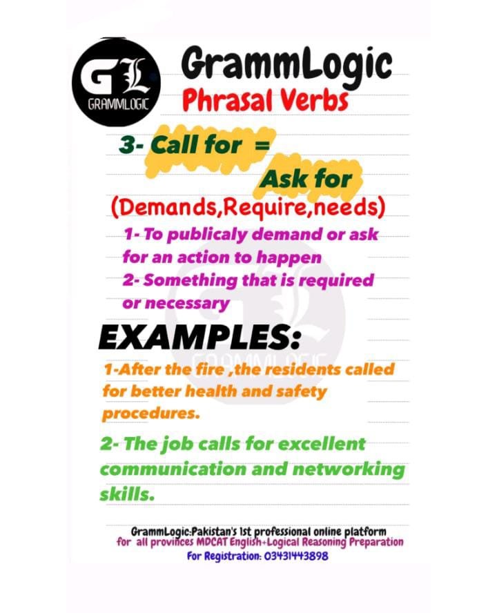 Call For/Ask For